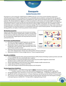 Enoxaparin Updated November 2016