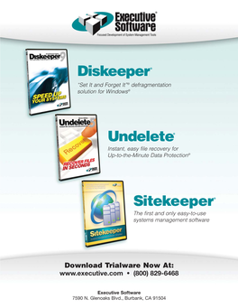 Diskeeper® Sitekeeper® Undelete®