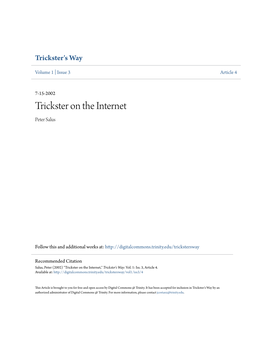 Trickster on the Internet Peter Salus