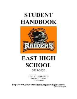 Student Handbook East High School