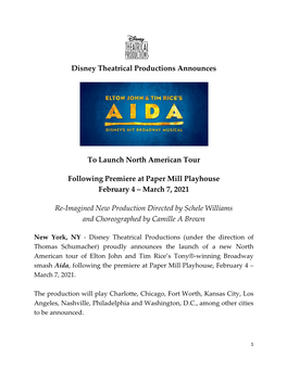 Aida Tour Announcement Release