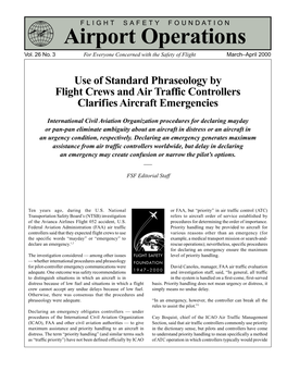 Use of Standard Phraseology by Flight Crews and Air Traffic Controllers Clarifies Aircraft Emergencies