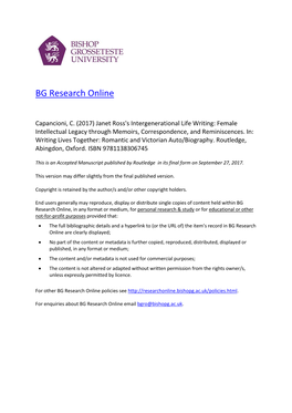 BG Research Online