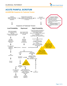 ACUTE PAINFUL SCROTUM ALGORITHM- Suspicion for Testicular Torsion