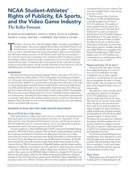 NCAA Student-Athletes' Rights of Publicity, EA Sports, and the Video Game Industry