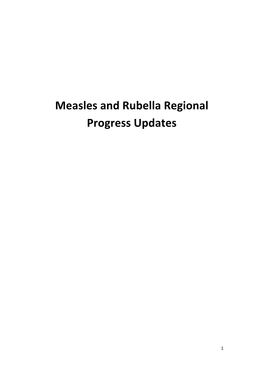 Measles and Rubella Regional Progress Updates