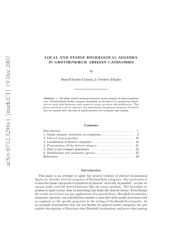 Local and Stable Homological Algebra in Grothendieck Abelian Categories