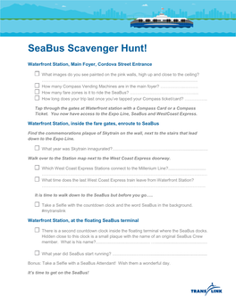 Seabus Scavenger Hunt!