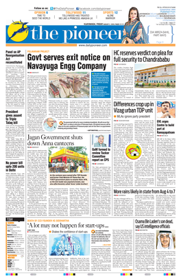 Govt Serves Exit Notice on Navayuga Engg Company