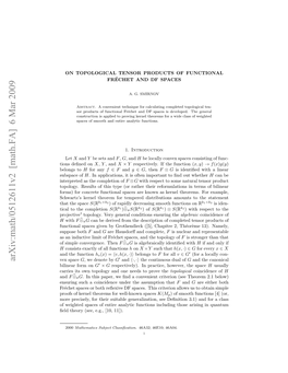 Arxiv:Math/0512611V2 [Math.FA] 6 Mar 2009