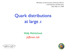 Quark Distributions at Large X