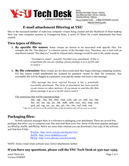 Packaging Files: E-Mail Attachment Filtering At