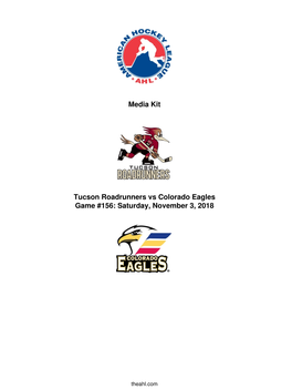 Media Kit Tucson Roadrunners Vs Colorado Eagles Game #156