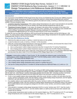 Design Temperature Limit Reference Guide (2019 Edition)