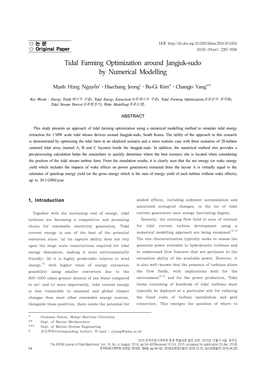 Tidal Farming Optimization Around Jangjuk-Sudo by Numerical Modelling