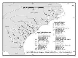 PROPOSED Atlantic Sturgeon Critical Habitat Rivers in the Southeast U.S. 30°N Florida 80°W 75°W Table 1