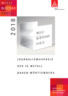 Willi-Bleicher-Preis 2018: Den Willi-Bleicher-Preis Die Preis- 2018 Erhalten: Träger/Innen KATEGORIE FERNSEHEN: Stefan Tiyavorabun ARD/SWR Vom 23