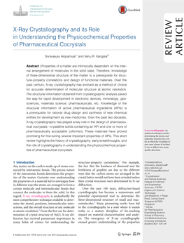 X-Ray Crystallography and Its Role in Understanding The…