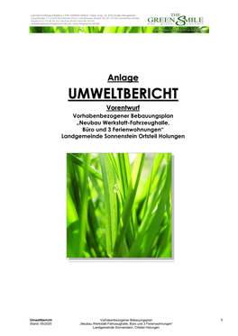 Art Der Baulichen Nutzung: Es Ist Nur Ein Zweigeschossiges Mehrzweckgebäude Mit Entspre- Chenden Nebenanlagen Zulässig