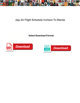 Jeju Air Flight Schedule Incheon to Manila