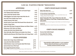 Local Tastes Menu from 7 Regions TR