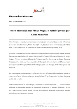 Ventes Mondiales Pour Mister Magoo, Le Remake Produit Par Xilam Animation