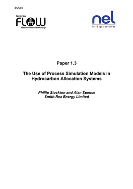 Paper 1.3 the Use of Process Simulation Models in Hydrocarbon
