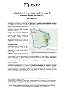 La Distribution De L'eau Potable Par Une Association De Personnes Privées