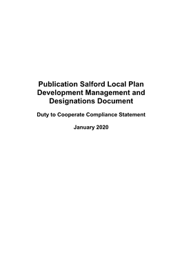 Publication Salford Local Plan Development Management and Designations Document