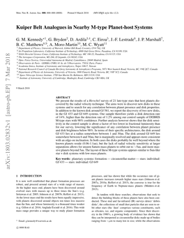 Kuiper Belt Analogues in Nearby M-Type Planet-Host Systems