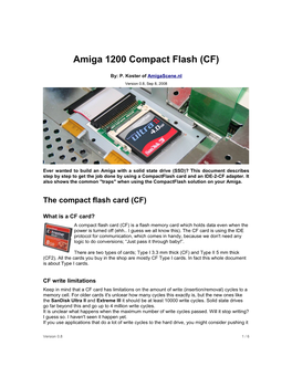 Amiga 1200 Compact Flash (CF)