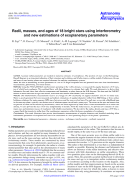 Radii, Masses, and Ages of 18 Bright Stars Using Interferometry and New Estimations of Exoplanetary Parameters