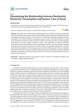 Determining the Relationship Between Residential Electricity Consumption and Factors: Case of Seoul