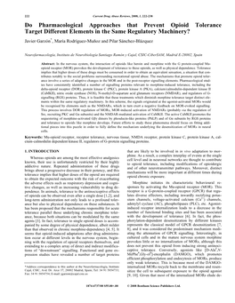 Do Pharmacological Approaches That Prevent Opioid Tolerance Target Different Elements in the Same Regulatory Machinery?