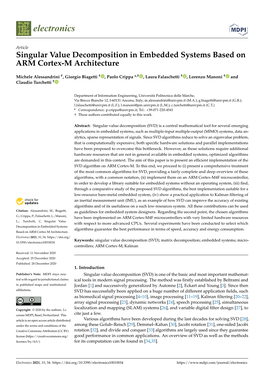 Singular Value Decomposition in Embedded Systems Based on ARM Cortex-M Architecture