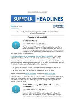 Suffolk Headlines Tuesday, 4 February 2020