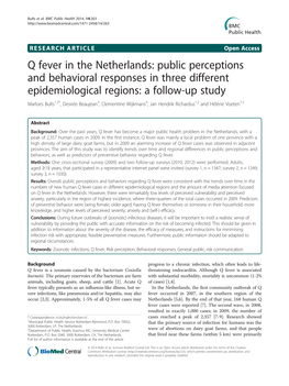 Q Fever in the Netherlands
