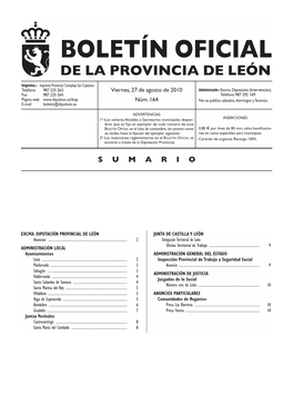 Boletín Oficial De La Provincia De León