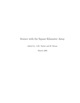 Science with the Square Kilometer Array