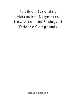 Pyrethrum Secondary Metabolism: Biosynthesis, Localization and Ecology of Defence Compounds