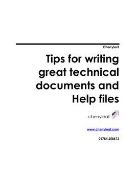 Tips for Writing Great Technical Documents and Help Files
