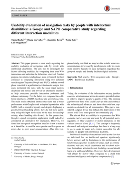 A Google and SAPO Comparative Study Regarding Different Interaction Modalities