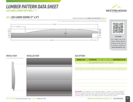 Lumber Pattern Data Sheet Log Cabin Lumber Patterns | V1.0