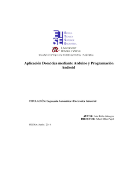 Aplicación Domótica Mediante Arduino Y Programación Android