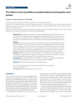 The Effect of Oral Sucralfate on Postprandial Proximal Gastric Acid Pocket