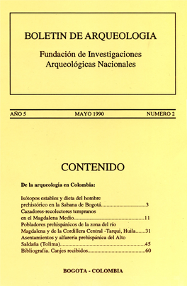 Boletín De Arqueología. Mayo De 1990. Año 5. Número 2
