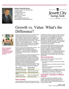 Growth Vs. Value: What's the Difference? with the Wide Variety of Stocks in the Market, Figuring Are Effectively Trading at a Discount to Their True Worth