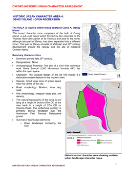 Historic Urban Character Area 4: Osney Island - Open Recreation