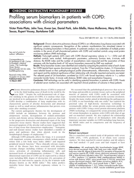 Profiling Serum Biomarkers in Patients with COPD