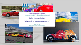 Detroit Colour Council Color Communication “A Synopsis of a Colour Adventure.”